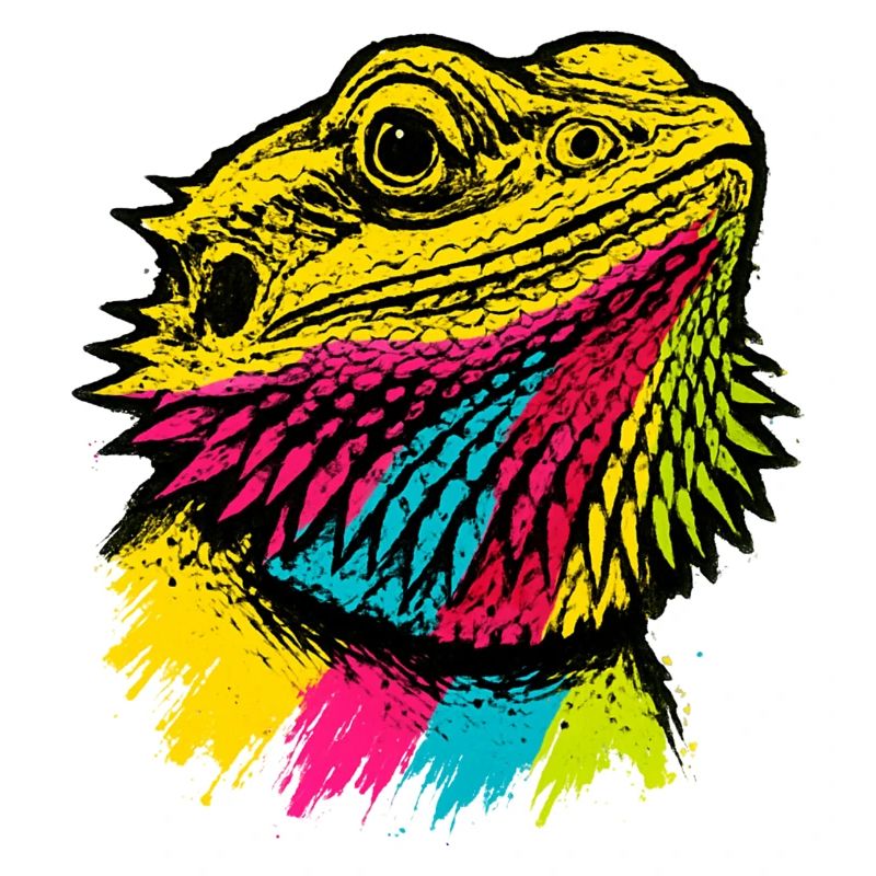Bartagame Pop-Art Farbenfroher Stadtstil