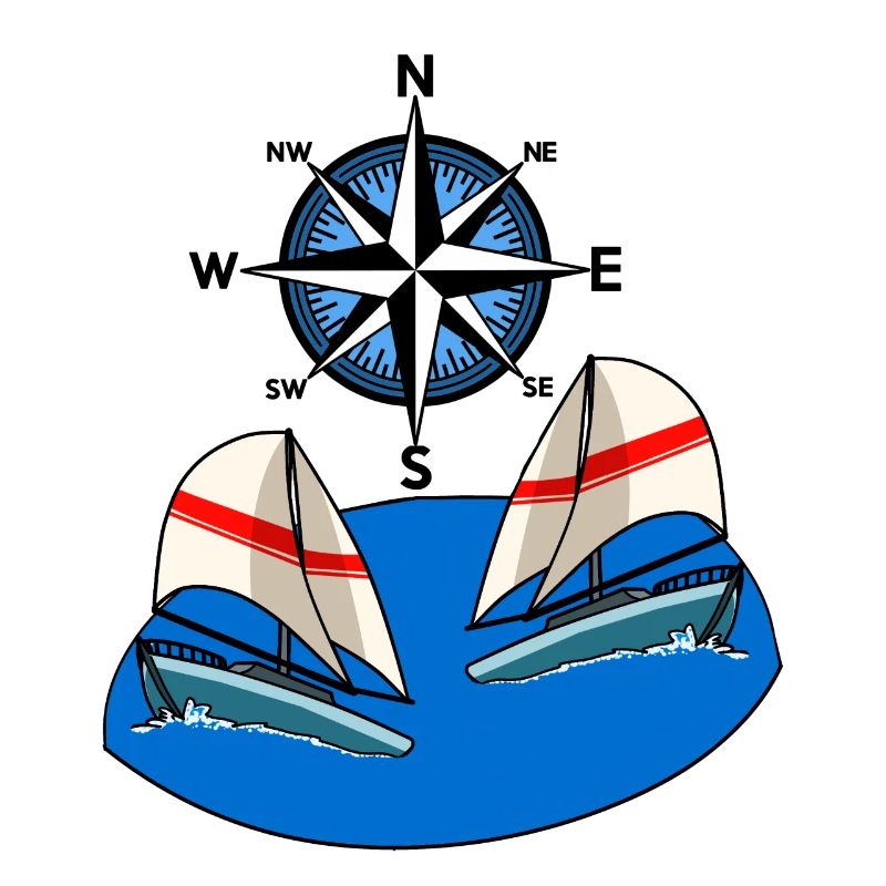 Nordic sailing sailboat wind rose compass maritime