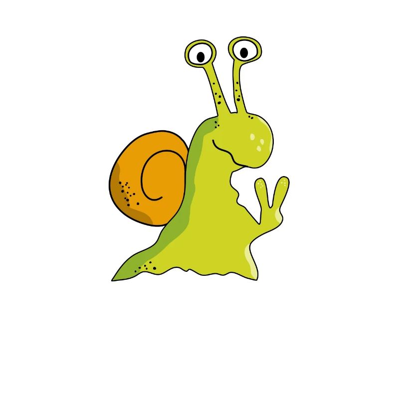 Funny snail with statement: Peace, Peace