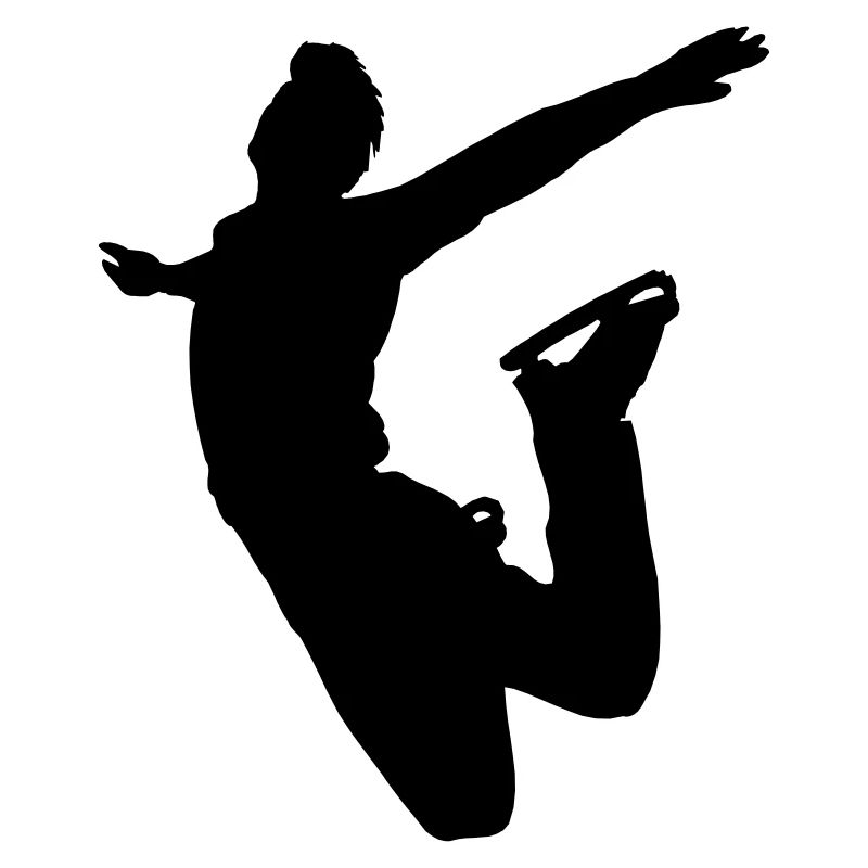 Schattenbild des springenden Eiskunstläufers