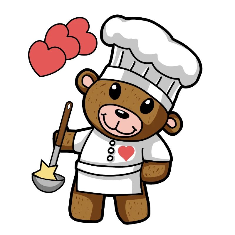 Teddy Bear Cooking Cooking Cooking Kitchen Gourmet
