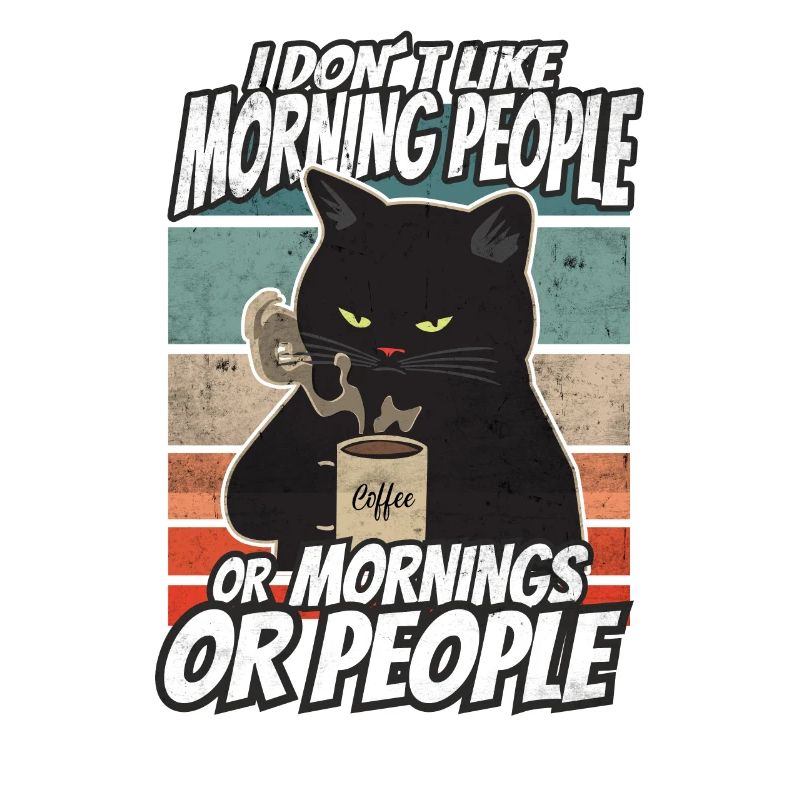 Je n’aime pas les gens du matin chat café chat