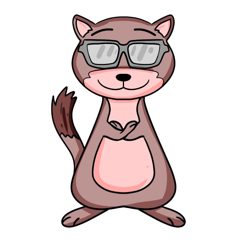 Wiesel mit Sonnenbrille