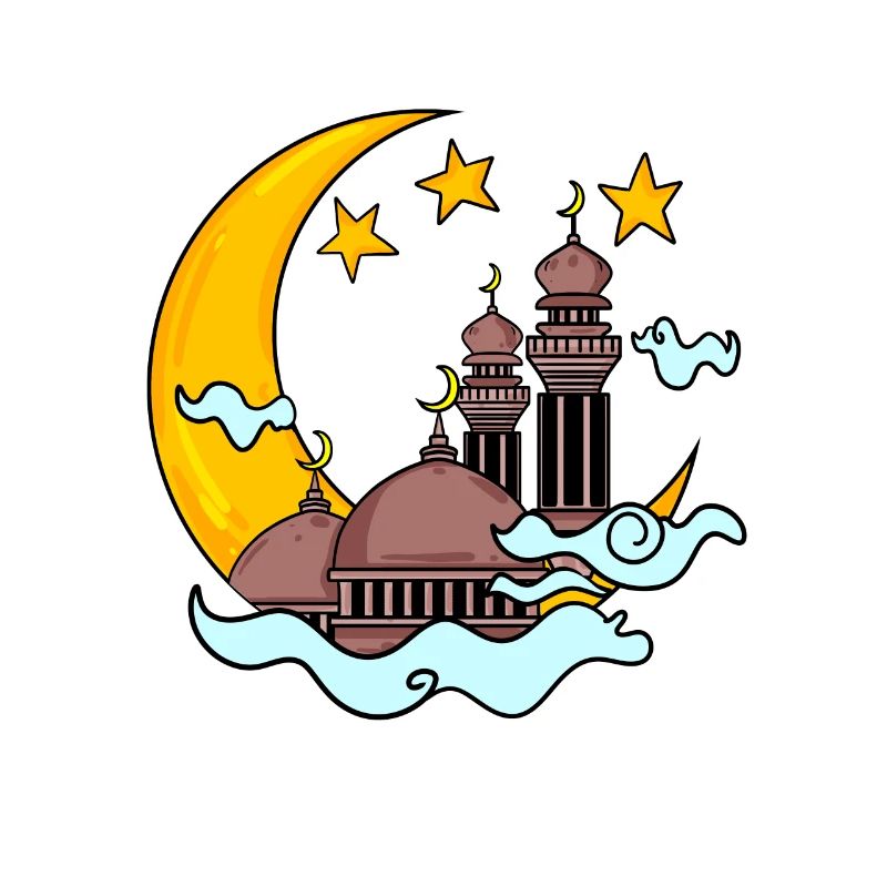 Moschee mit Halbmond