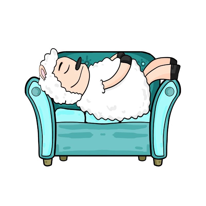 Sheep sleep bed tired lying out sleeping out