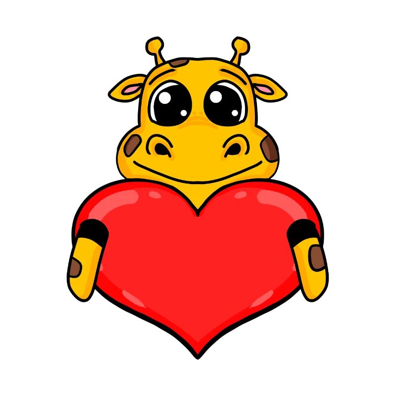Giraffe mit Herz - Liebe Romantisch