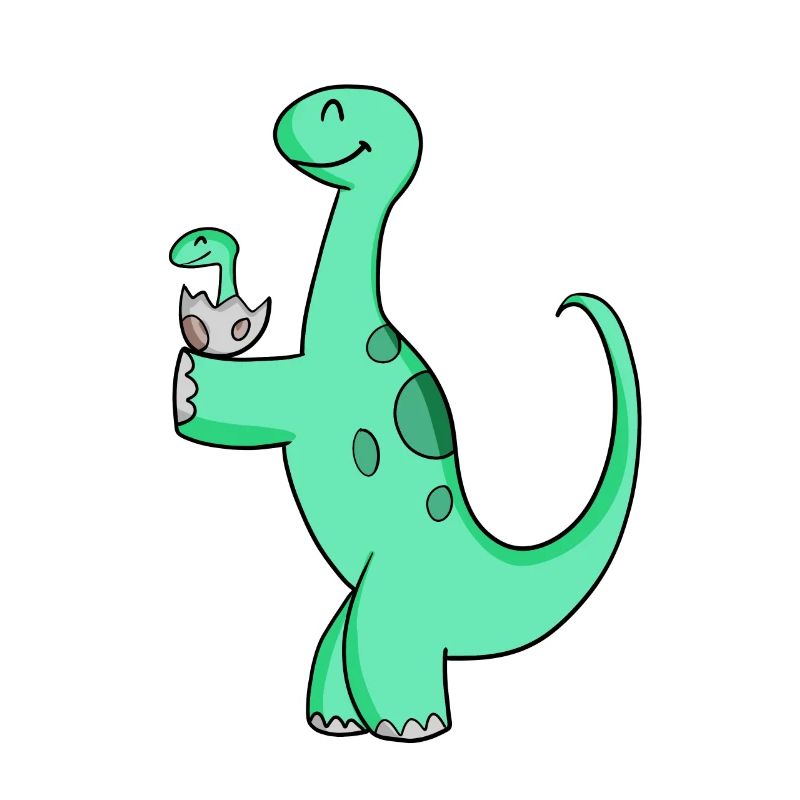 Dinosaur with baby dinosaur