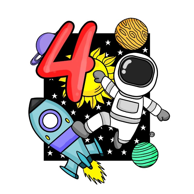 4e anniversaire - 4 ans Jeune astronaute