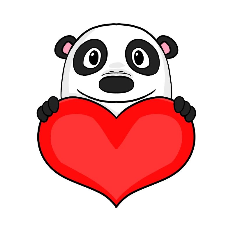 Panda mit Herz - Liebe Romantisch