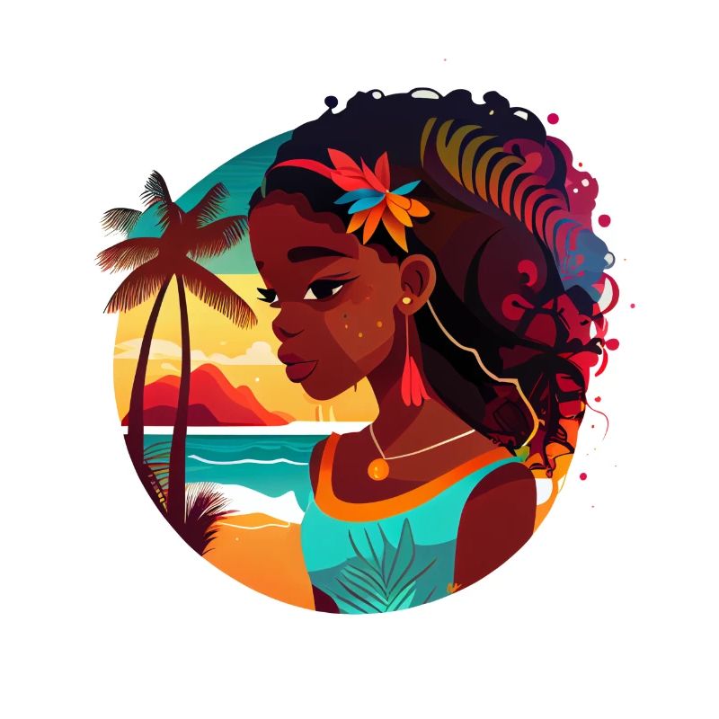 Beauté tropicale avec coucher de soleil