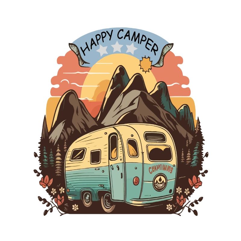 Glücklicher Camper