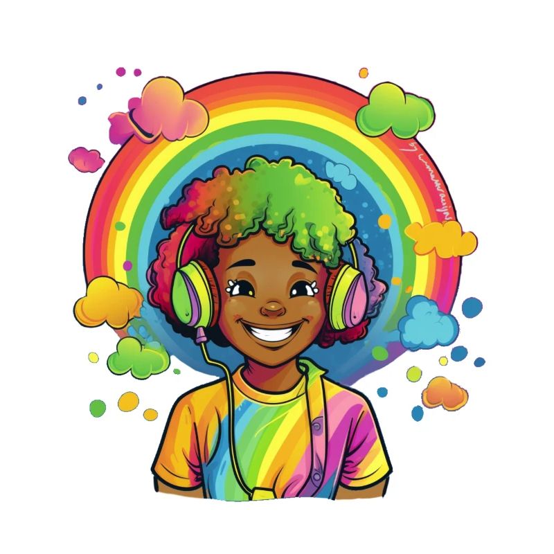 Bunte Rainbow-Comic-Illustration