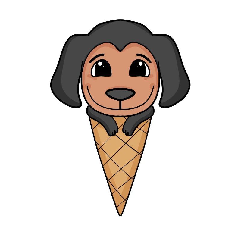Motif de crème glacée Doberman