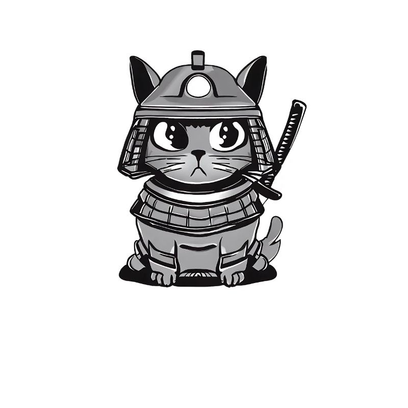 Cat Cat Samurai Japon Katana Épée
