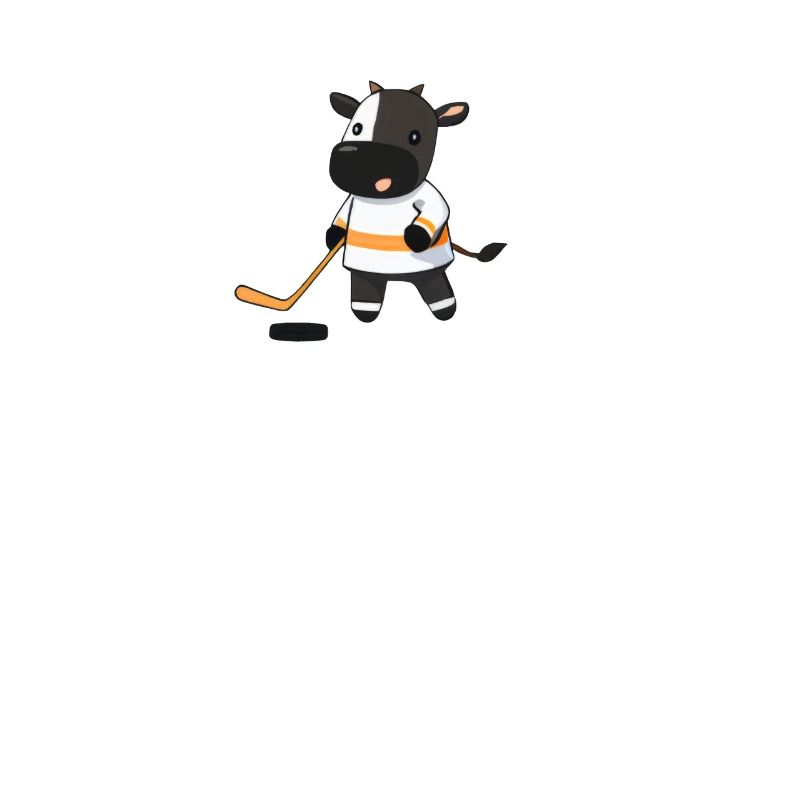 Drôle de conception de hockey sur glace de vache