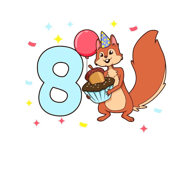With squirrels - children's birthday 8 years