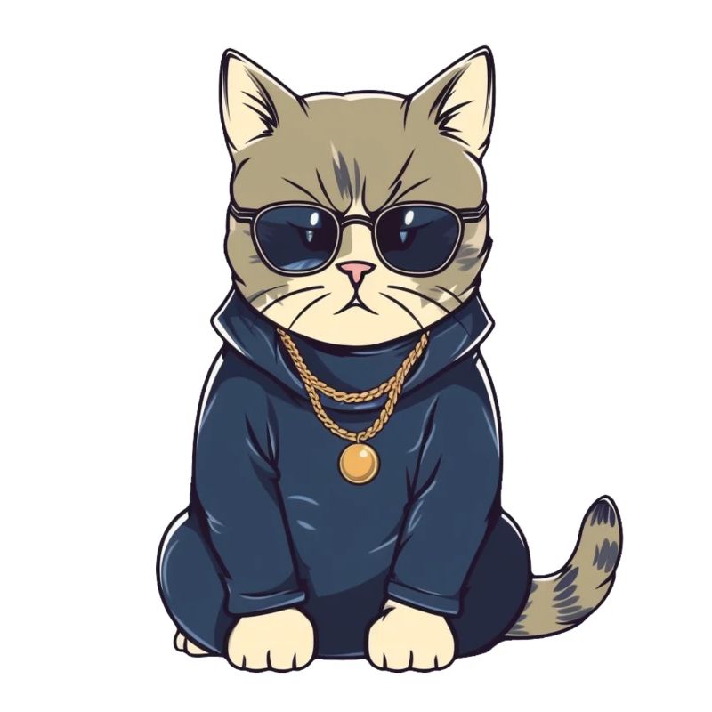 Chat avec lunettes de soleil et sweat à capuche