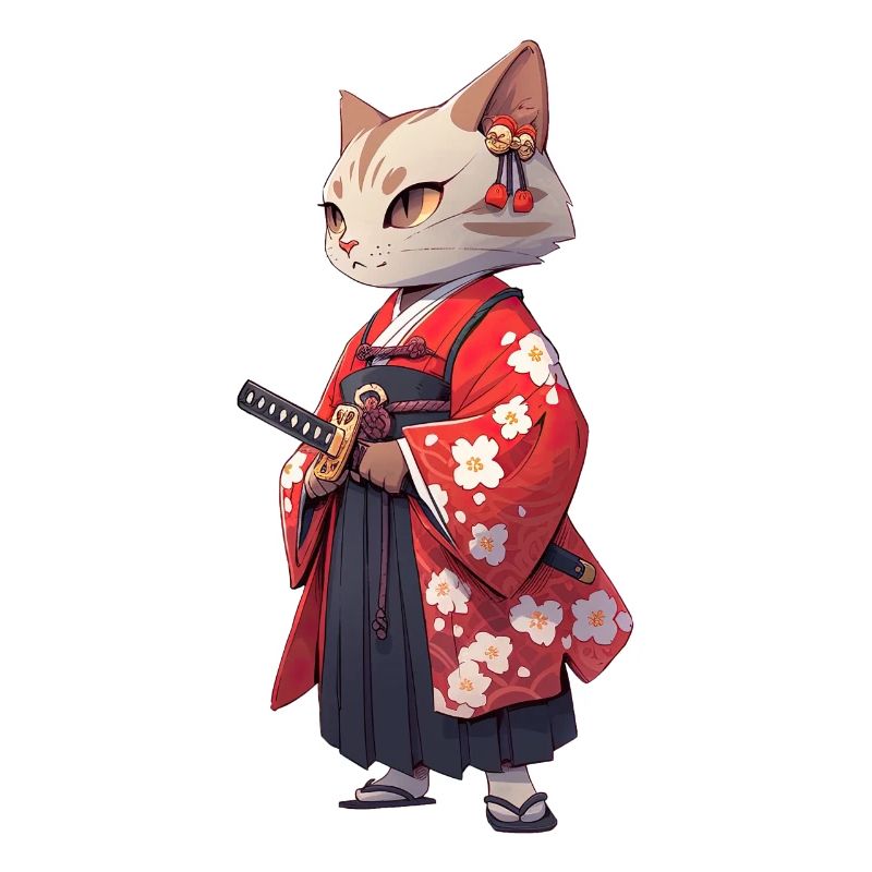 Asia Cat Japanese Samurai Samurai