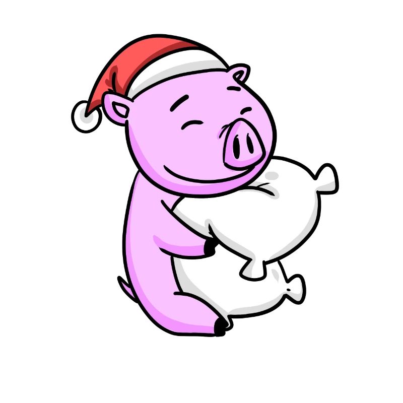 Cochon Mignon Fatigué Noël