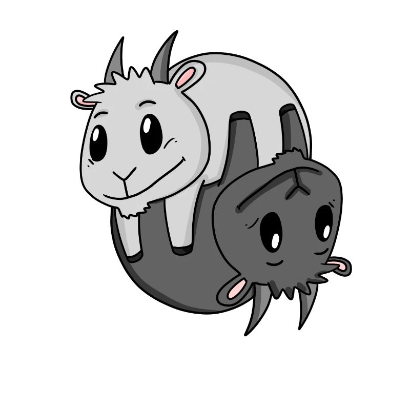 Yin Yang Zeichen Ziege