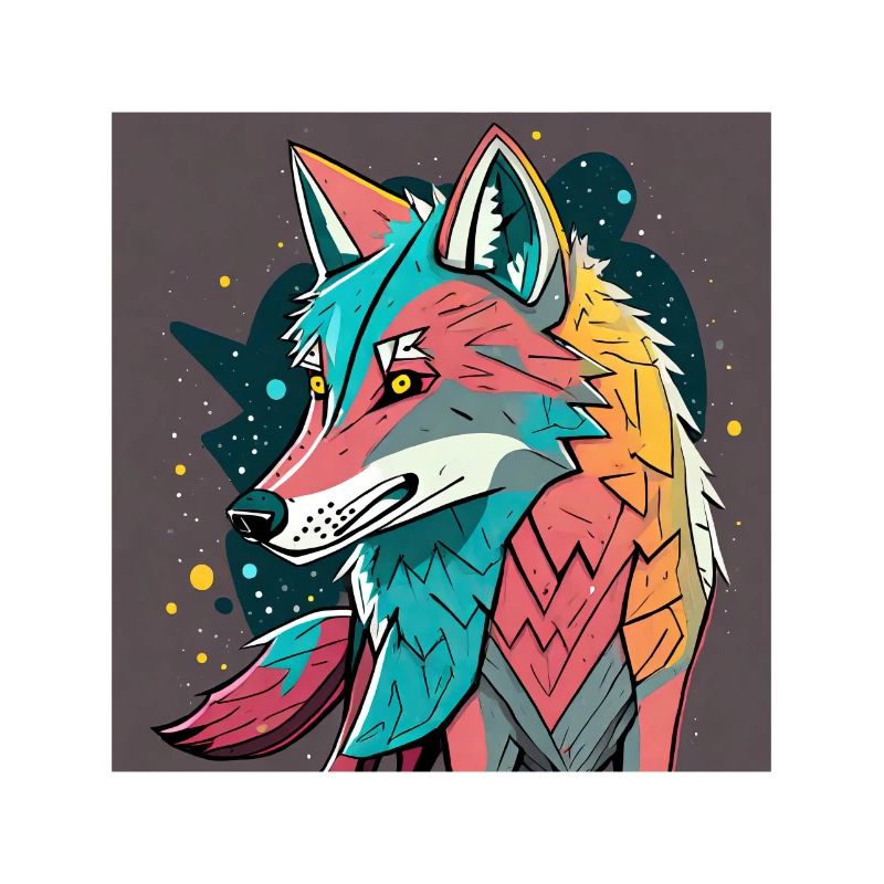 Geometrischer Wolf Farbexplosion