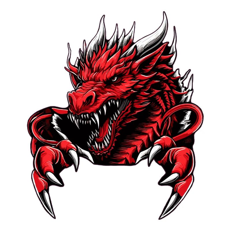Mystery Legendary Red Fire Dragon Mythical 3D Epic