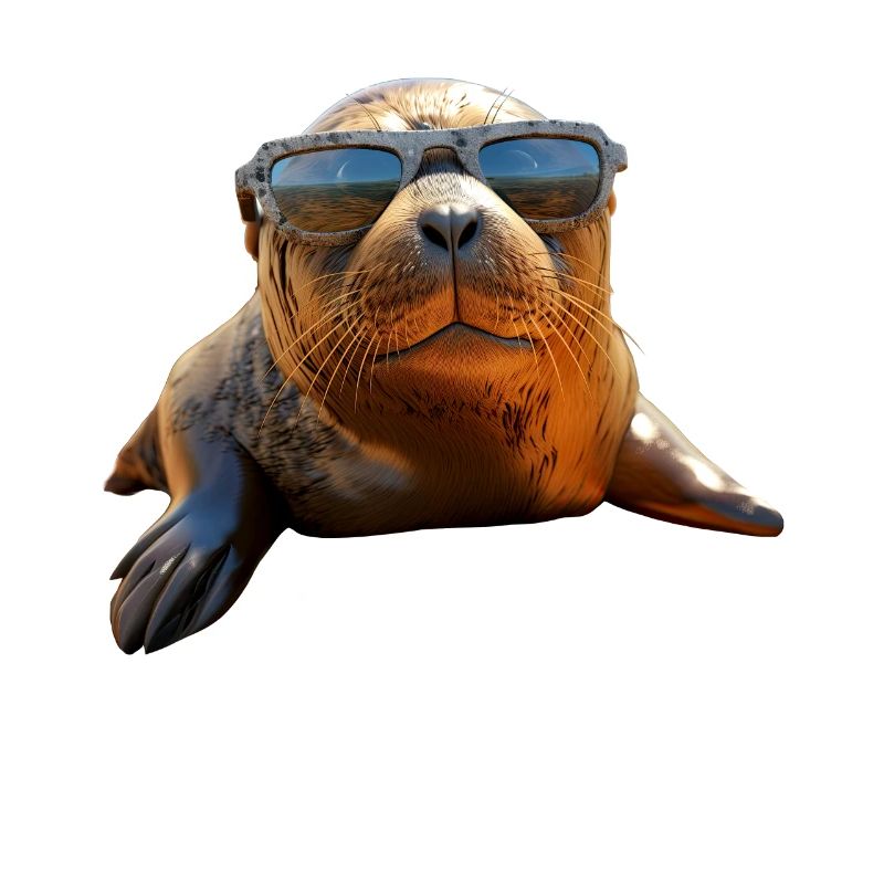 Phoque avec lunettes de soleil Phoque Morse Phoques mignons