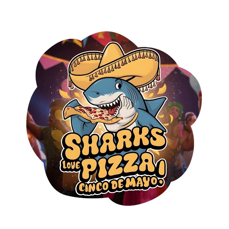 Requin amical avec pizza à thème mexicain