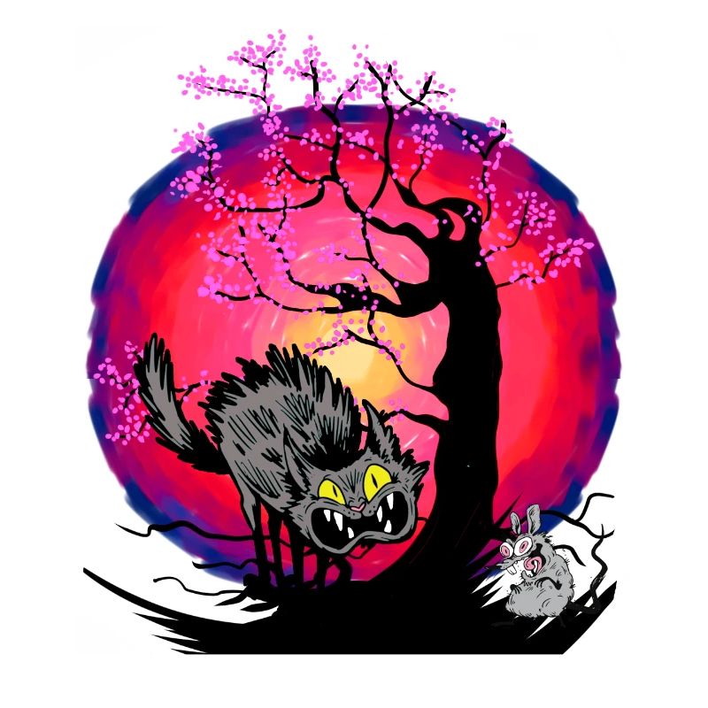 Halloween Katze Katzen Maus Mäuse