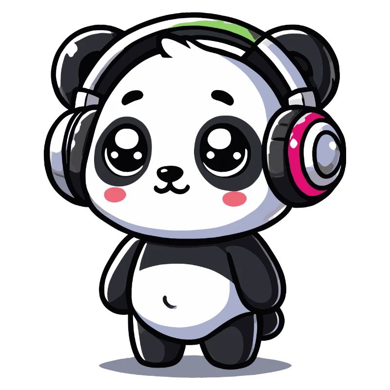 Motif mignon de casque panda