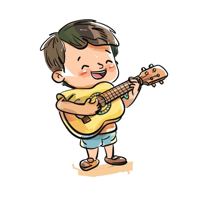 Ukulele Junge Grafik