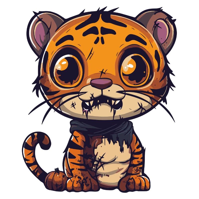 Tiger Halloween Comic Funny