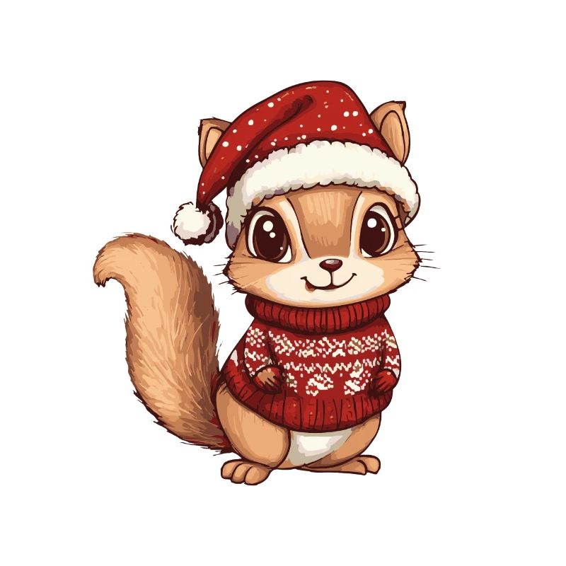 Bande dessinée de Noël écureuil