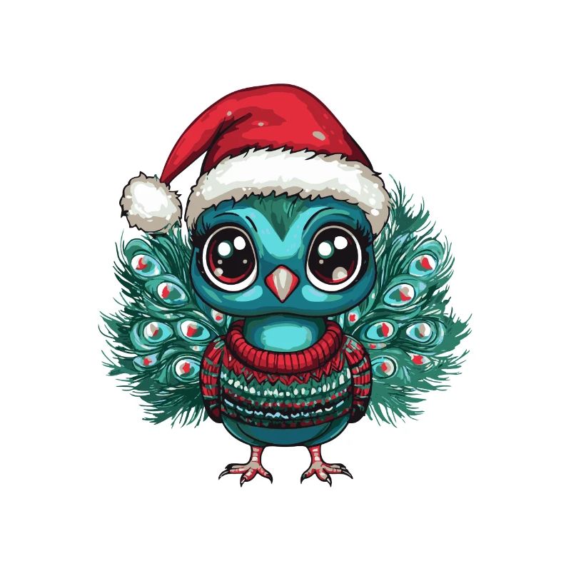 Peacock Bird Christmas Comic