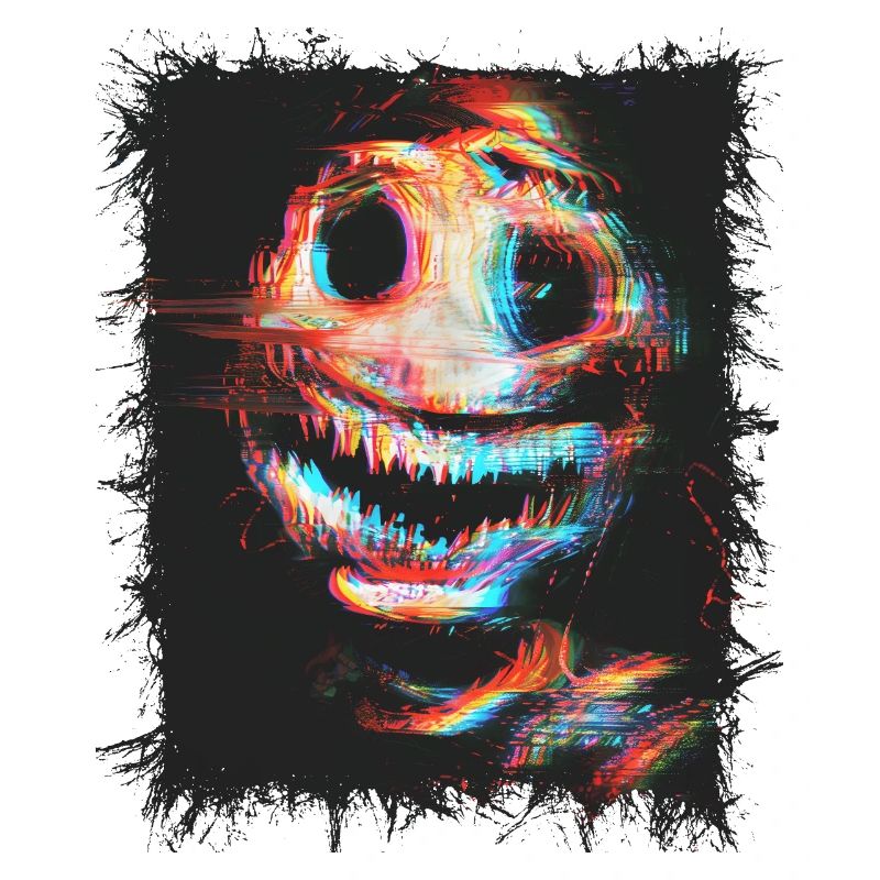 Visage effrayant Analogique Horreur Glitch Cybergoth Graphismes