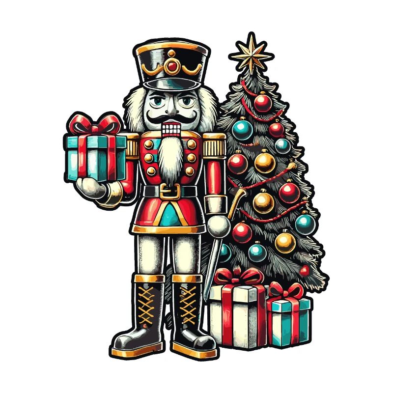 Nussknacker Mit Weihnachtsbaum Und Geschenken