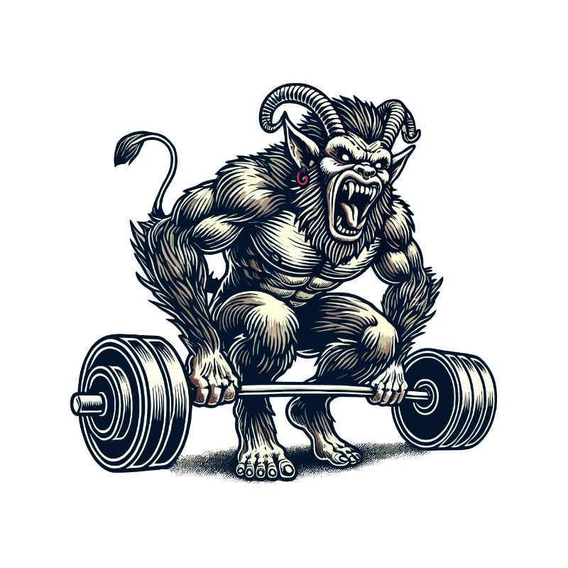 Krampus Bodybuilder Muscle Training Winter Workout