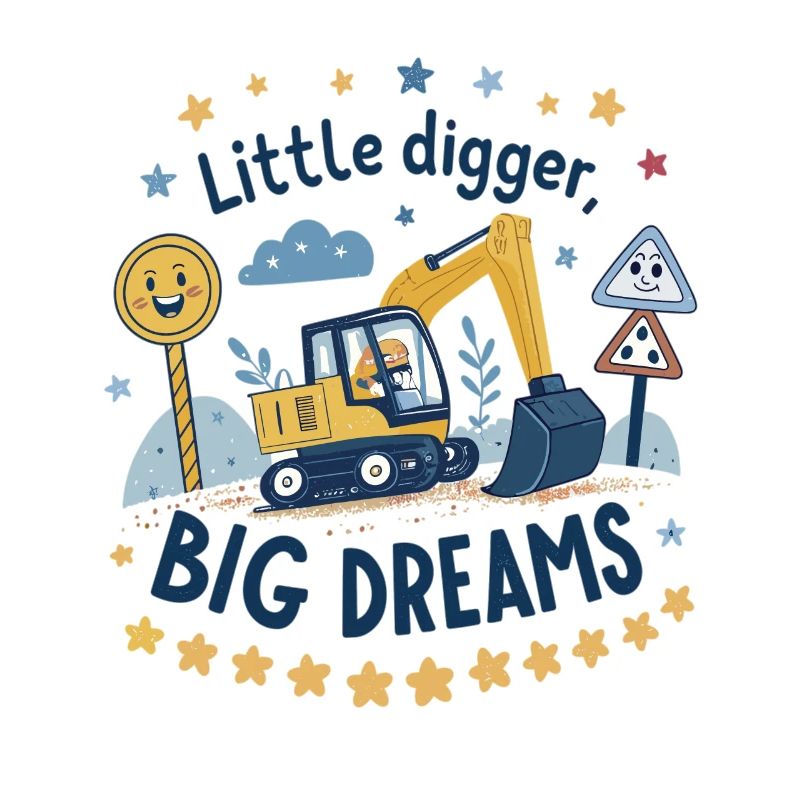 Little Digger Big Dreams - Conception mignonne de l’excavatrice
