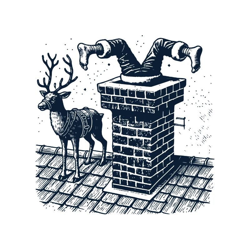 Le joyeux Noël est dans la cheminée