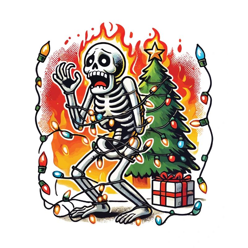 Christmas Chaos Skeleton Funny