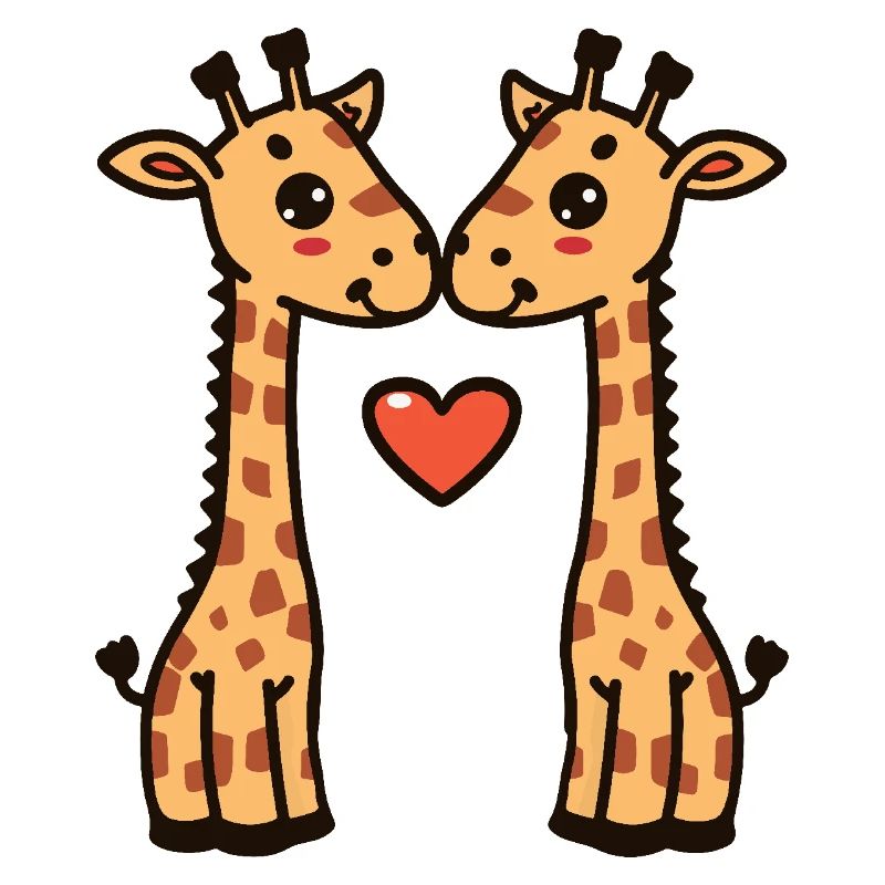 Girafe Couple Saint-Valentin