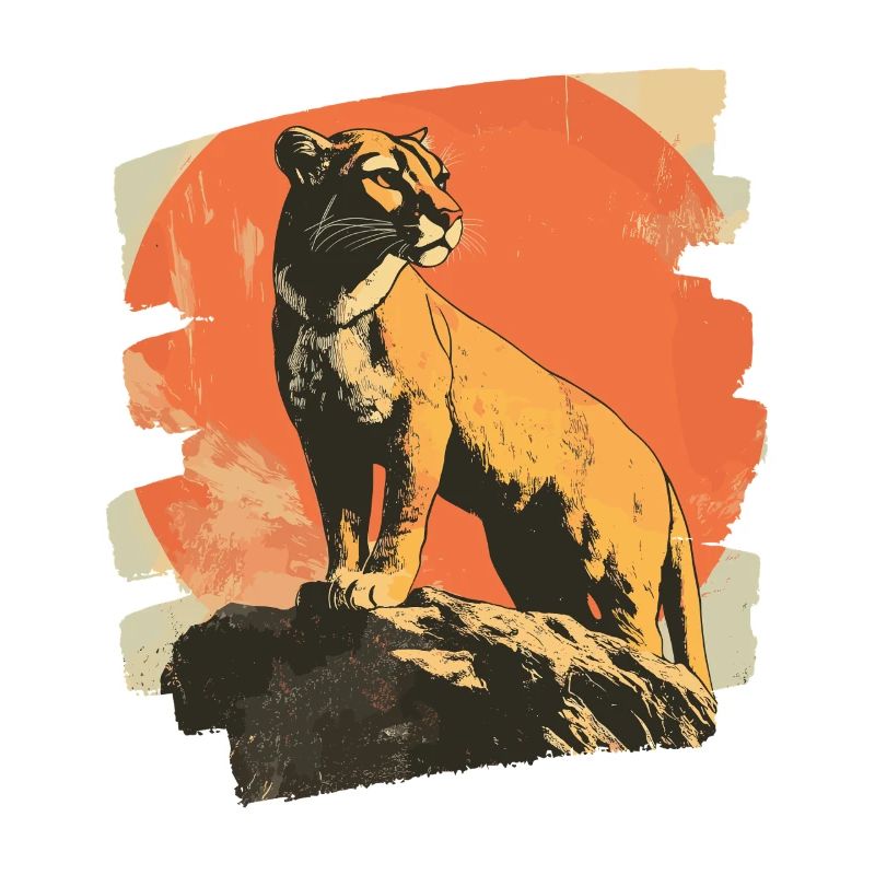 Lion from mountain Retro