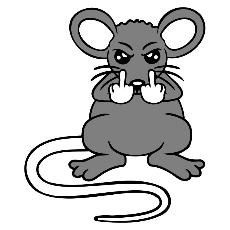 Maus Böse Wütend Frustriert Aggressiv Mittelfinger