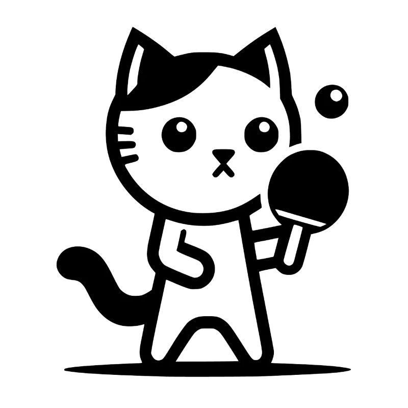 Table tennis cat
