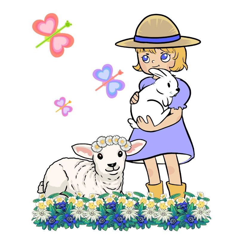Kinder Kind Mädchen Schaf Schafe Lamm Ostern