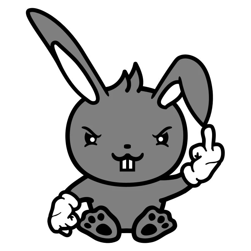 Hase Mittelfinger Zeigen Böse Frech Beleidigend