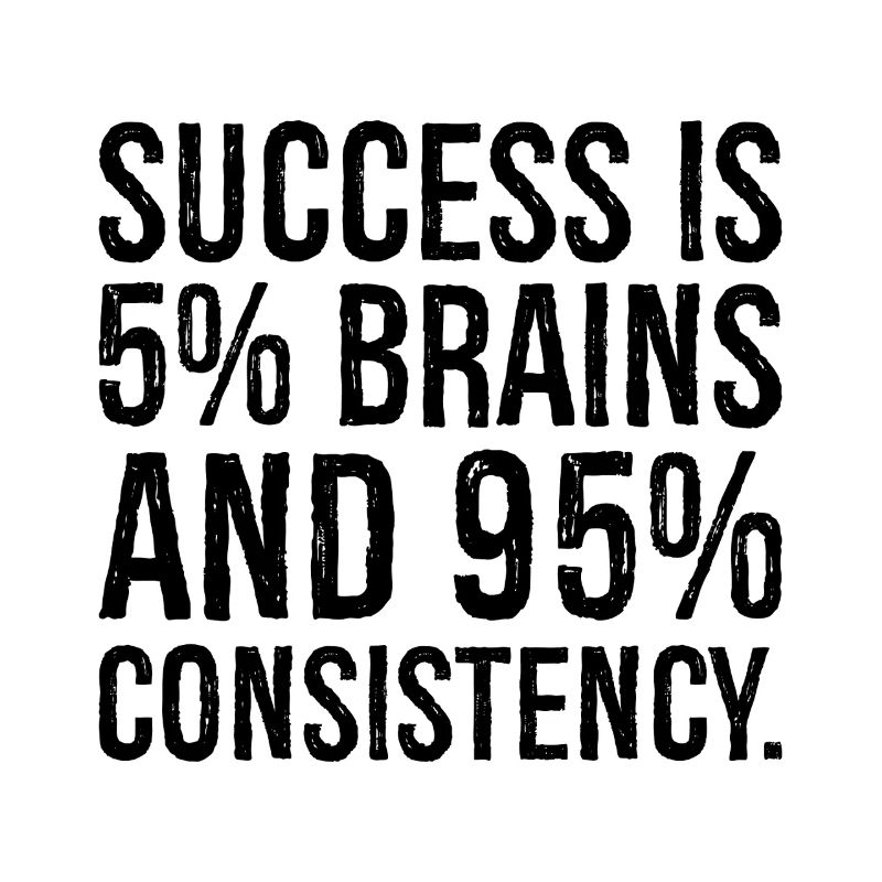 Le succès est de 5 pour cent et 95 pour cent de consistance