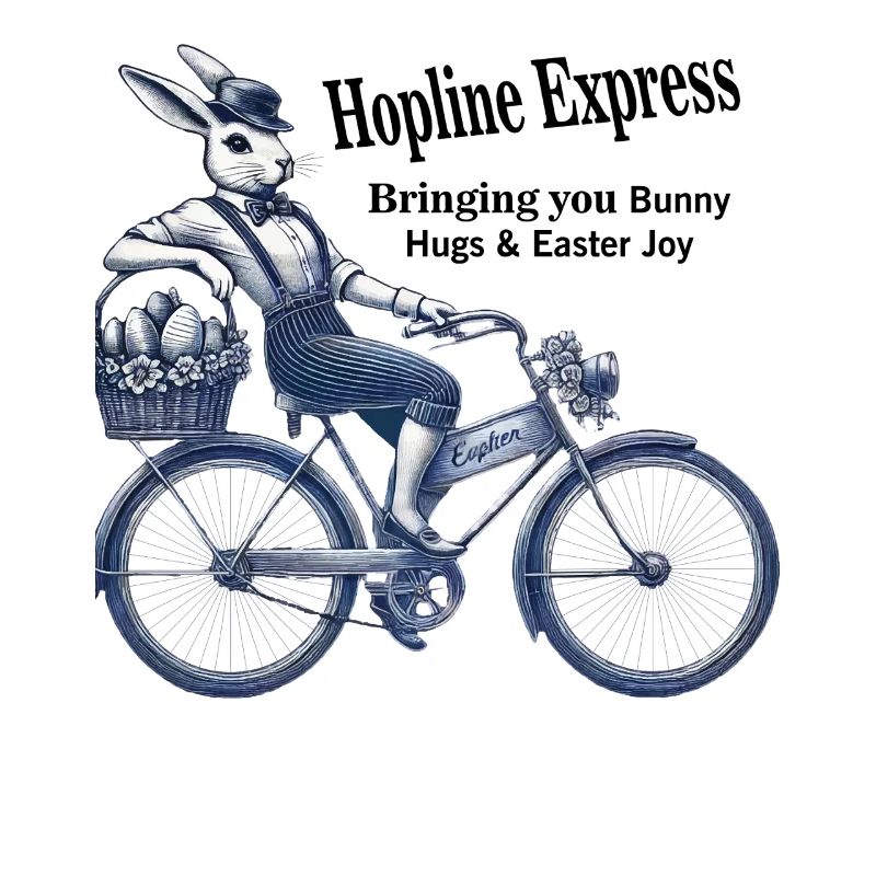 Easter Retro Bunny Bicycle Joy Hopline