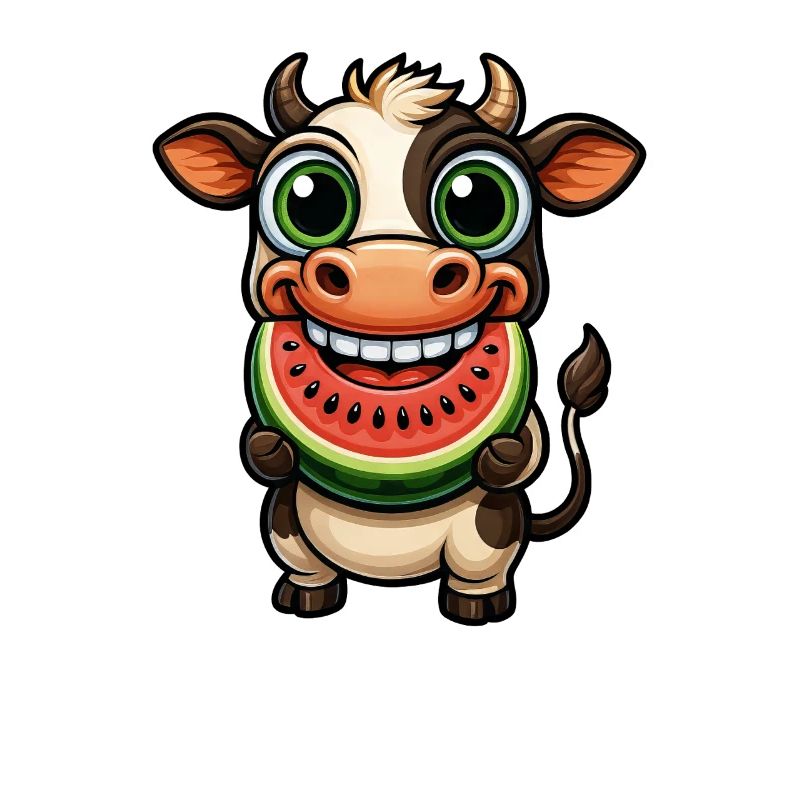Vache taureau aux fruits d’été pastèque
