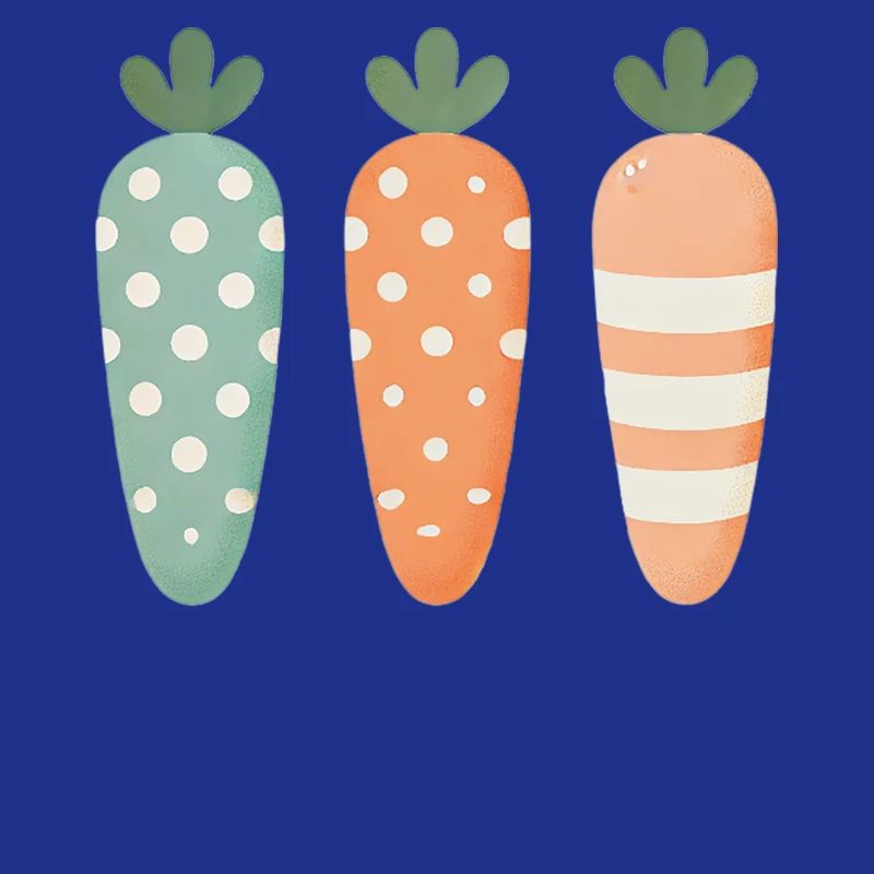 Cute Easter Carrots Pastel Stripe Dots